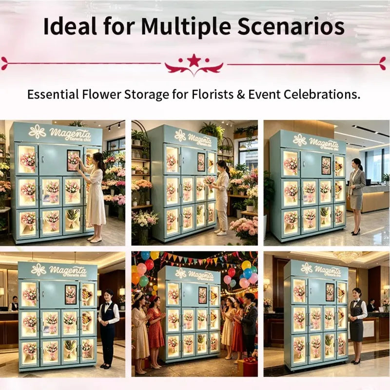 Fully Automatic Cold Flower Vending Equipment Customized 24h Continuous Operation For Indoor and Outdoor Business Sale