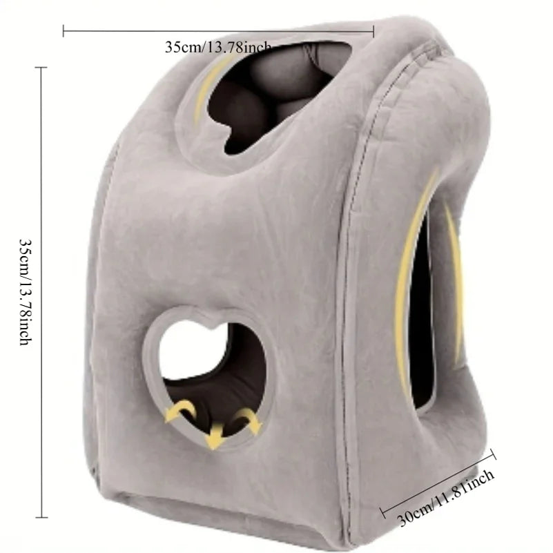 1pc Inflatable Travel Pillow with Patented Valve Design-Adjustable Neck & Head Support, Lightweight,Thanksgiving,Christmas gift