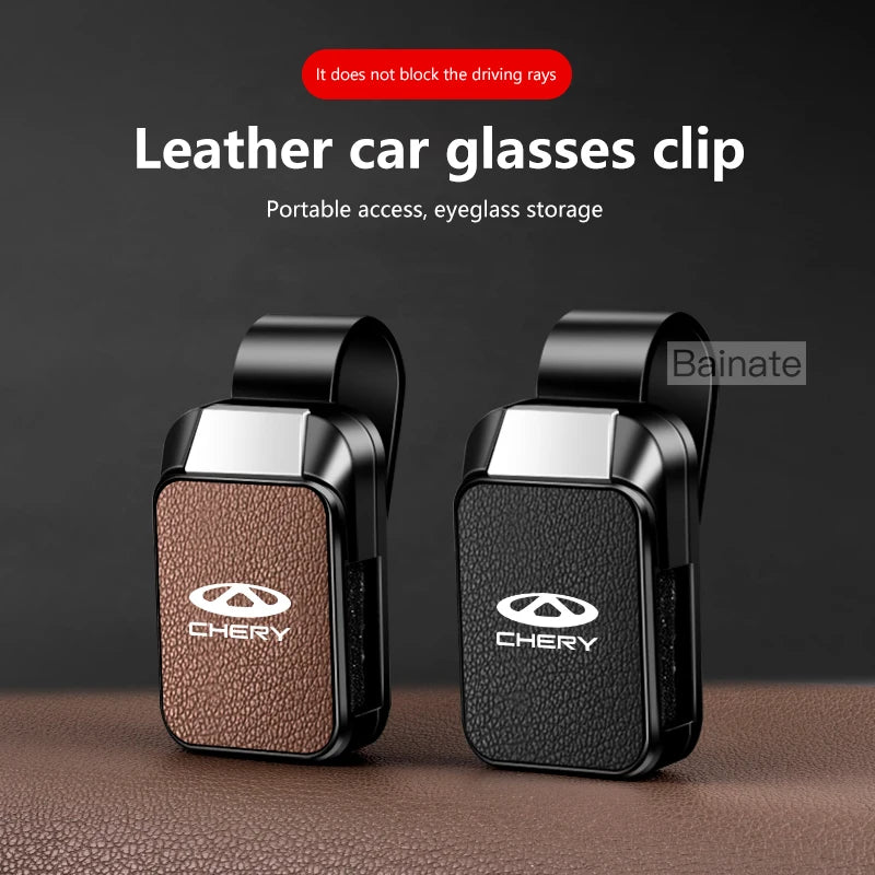 Car Sun Visor Glasses Case Storage, Leather Sunshade Sunglasses Holder, For CHERY TIGGO 5 4 TIGGO7 PRO TIGGO8 Plus ARRIZO 6 8