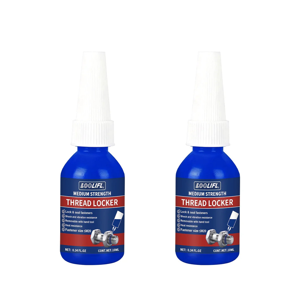 LOOLIFL Blue Thread Locker 243 Nuts-Bolts Locker, Screw Adhesive Lock Tight Seal Fasteners Anaerobic Curing Metal Glue,Rustproof