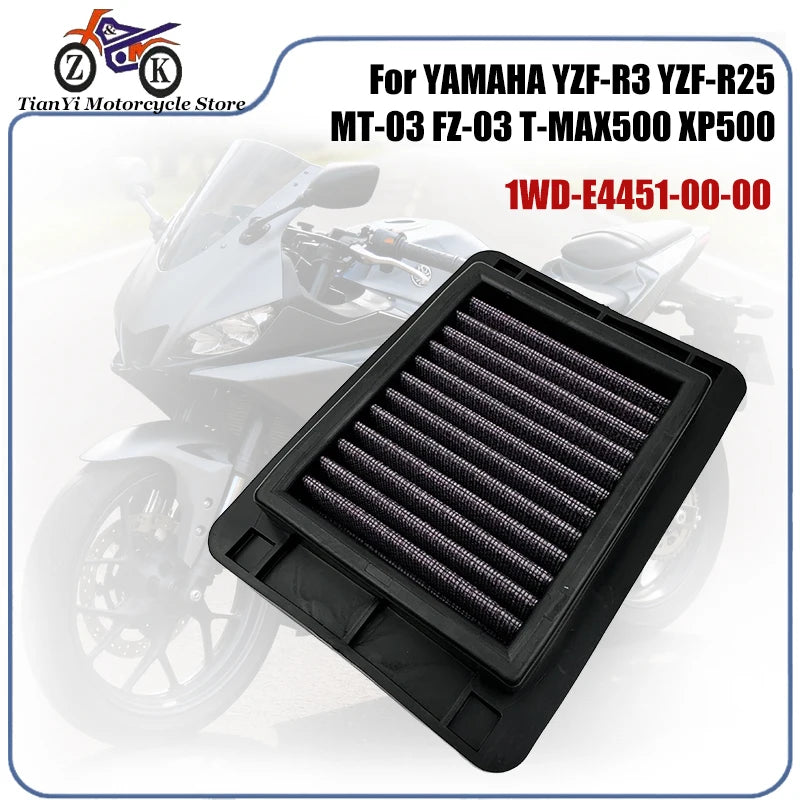 Motorcycle Air Filter For YAMAHA YZF-R3 YZF-R25 MT-03 FZ-03 T-MAX500 XP500 T-MAX530 XP530 Air Intake Cleaner 1WD-E4451-00-00