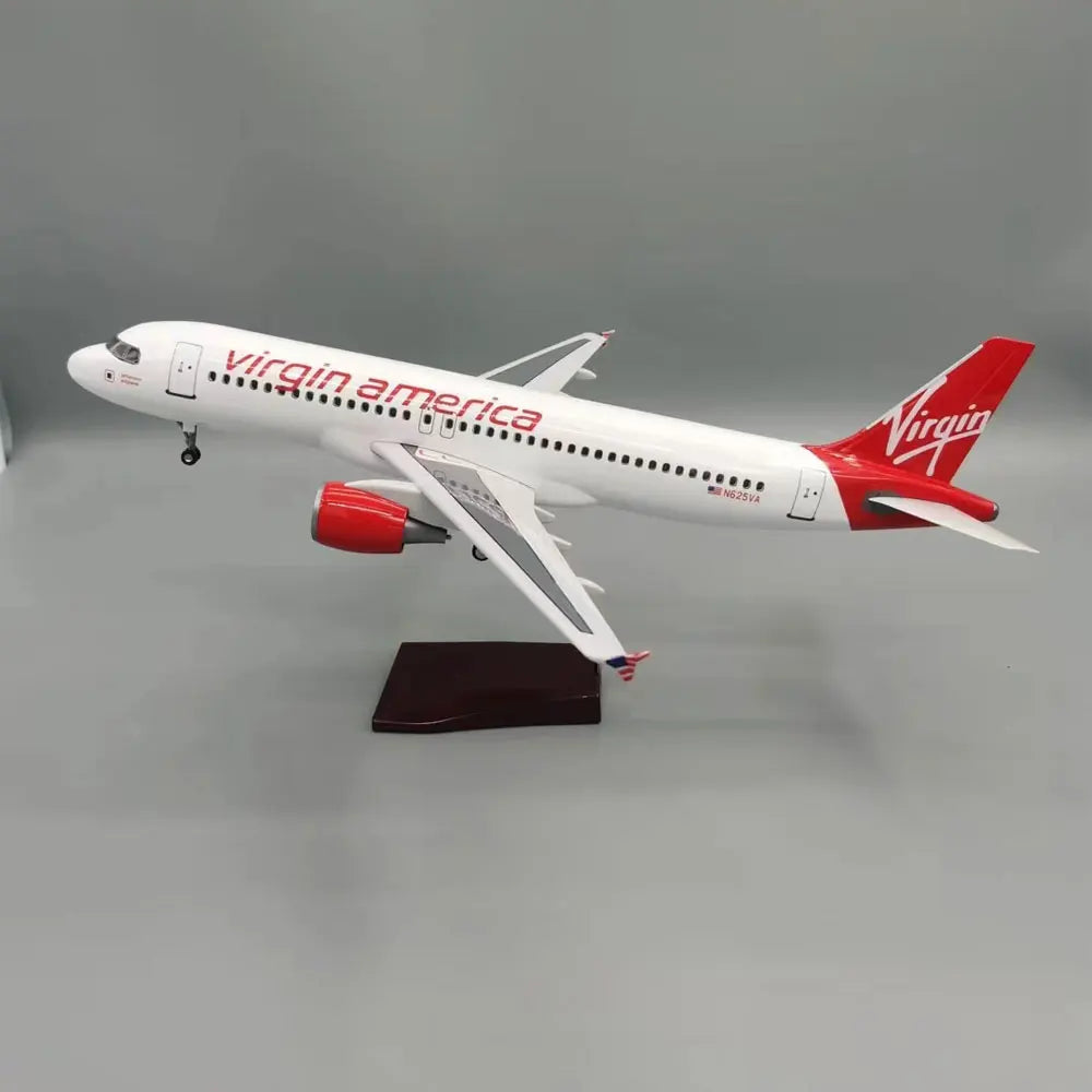Aircraft Model Toy Kids 47cm Resin Miniature Plane A320 Virgin America Airlines Large Model Diecast Airplane Model Kits Gift By