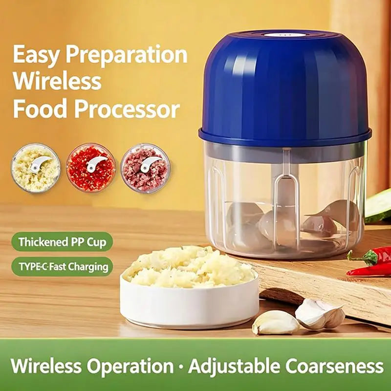 2026 Upgraded Mini Electric Garlic Chopper Portable USB Charging Food Processor Waterproof Veggie Onion Grinder BPA Free Kitchen