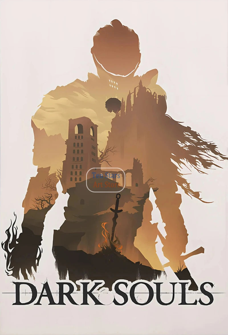 Dark Souls Fantasy Art Video Game Warrior Knight Dark Souls 3 Gaming Poster Canvas Painting Wall Pictures Home Gaming Room Decor