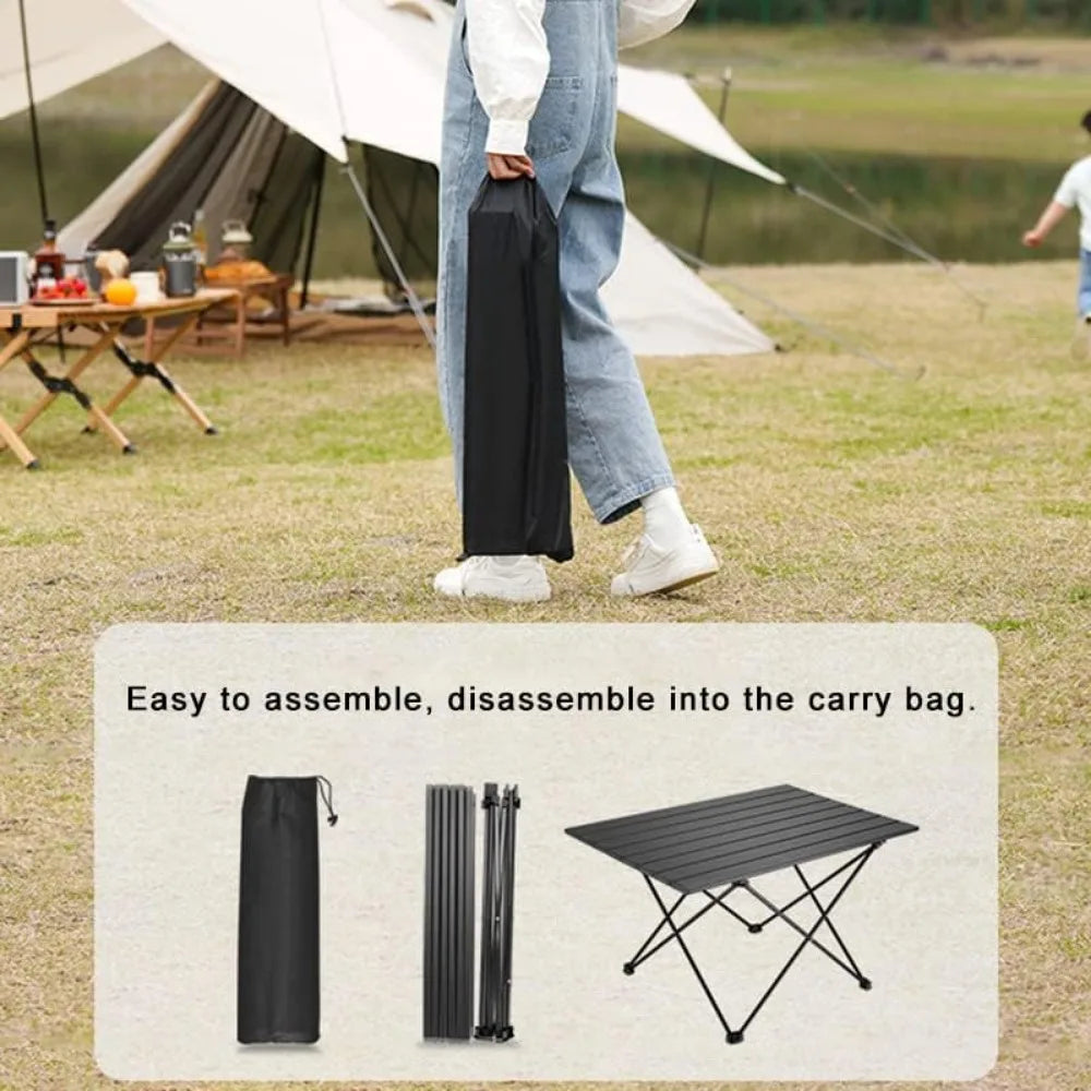 Portable Folding Camping Side Table Lightweight Aluminum for Outdoor Picnic Cooking BBQ Hiking Travel