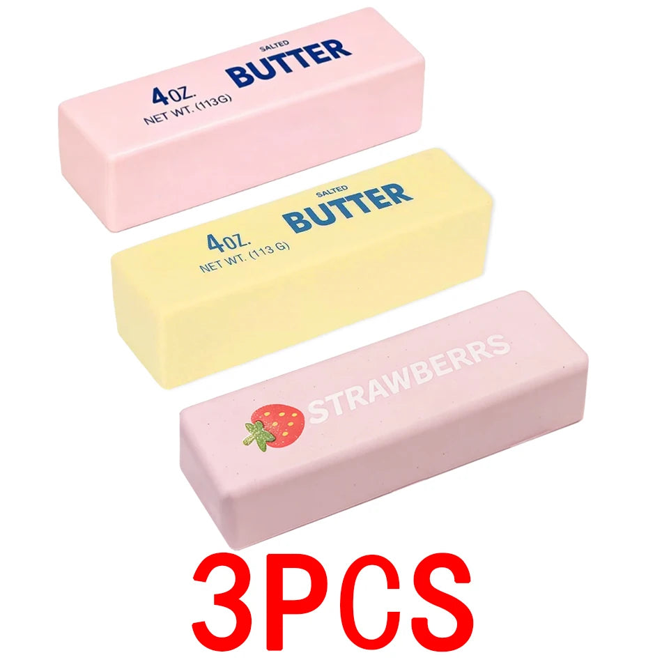 3 Styles Squishy Toy Butter Stick  Slow Rising Squeeze Toy Butter Bar Brick Fidget Toy Anti Stress Release Hand Relax Gift