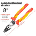 LAOA VDE Wire Cutters 7'' 8'' Insulated Combination Diagonal Needle Nose Pliers Electrician Tool High Voltage 1000V Resistance