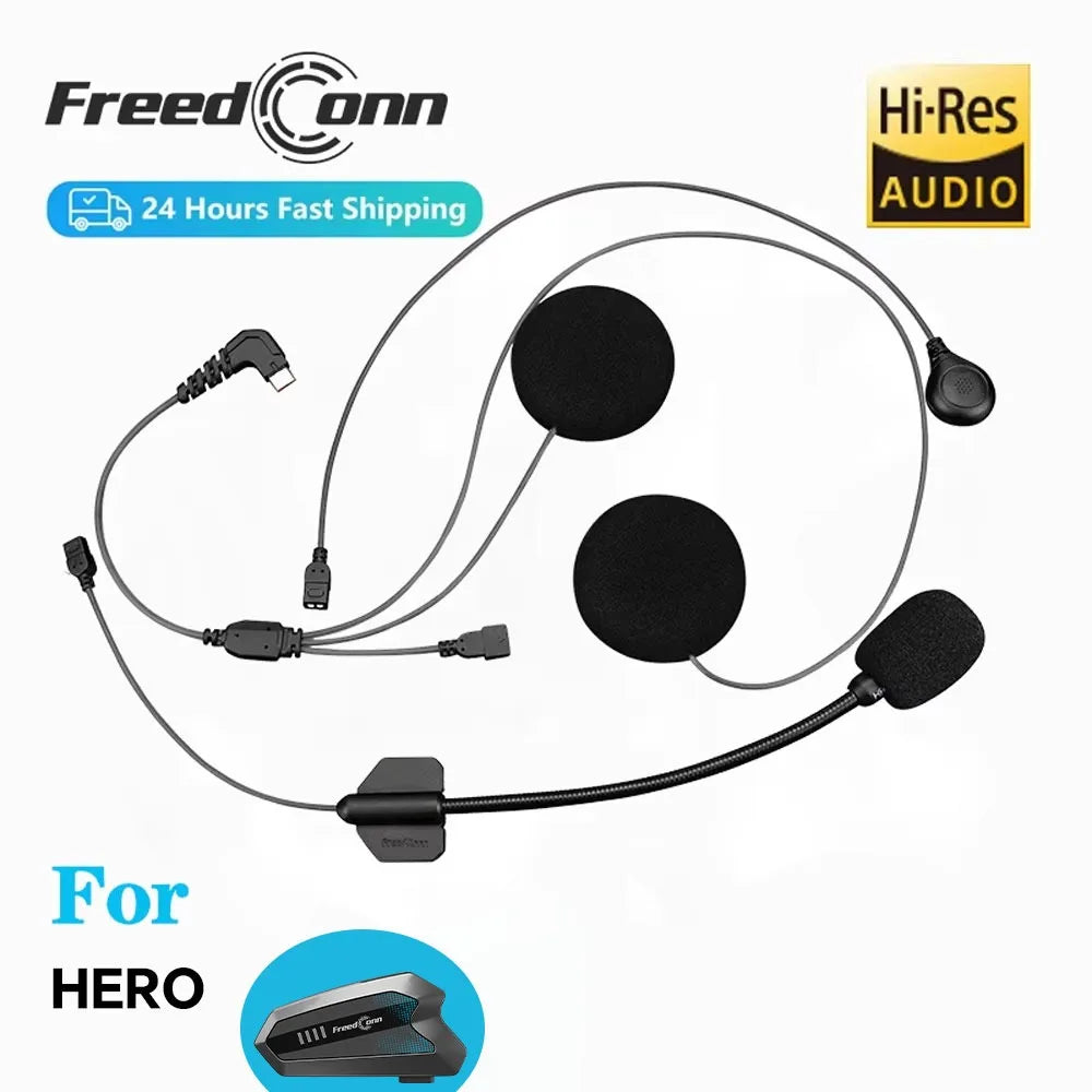 Freedconn D7 HERO Hi Res Bluetooth Helmet Headset Motorcycle Intercom Earphone Mic Accessories for Hees