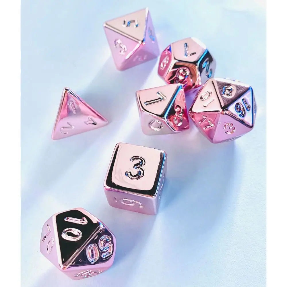 7PCS/Set Gold Plating Dice D&D COC Dice D4 D6 D8 D10 D% D12 D20 Table Games DND RPG Polygonal Dice Gambling Colorful Dice Set