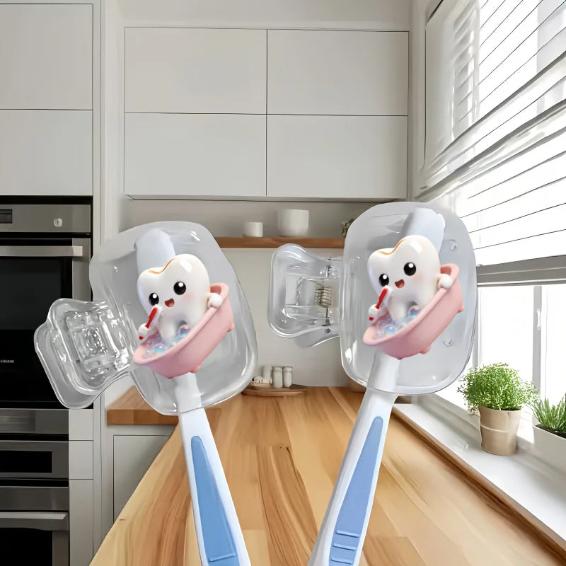 2pcs Washing Teeth Toothbrush Storage Clip Household Portable Travel Essential Toothbrush Protective Cap Storage Box Party Gifts