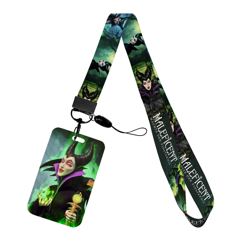 Disney Villains ID Badge Holder Neck Strap Pendant Door Card Holders Lanyards Girls Lanyard Student Kids Credential Holder