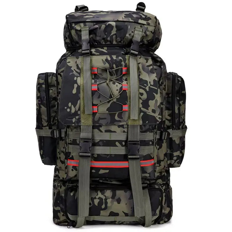 130L Hiking Camping Backpack Travel Large Luggage Bag Trekking Outdoor Sports Pack Molle Trekking Rucksack with Reflective Strip