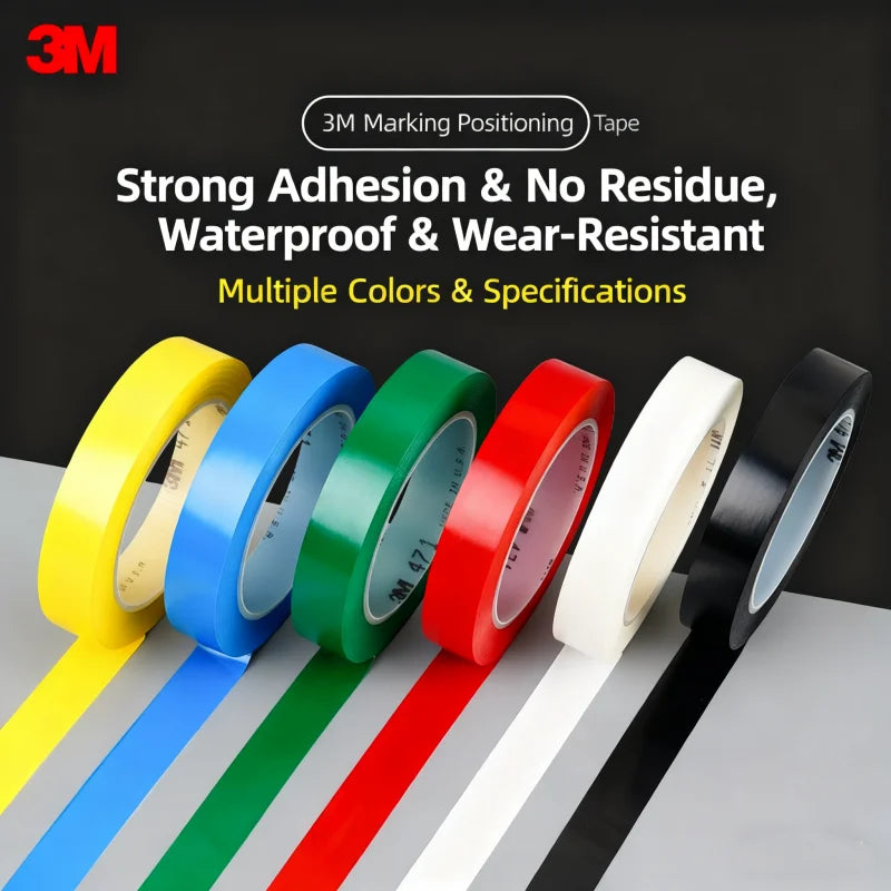 3M 471 Floor Special Adhesive Tape PVC Wear-resistant Warning Tape Waterproof Traceless Warning Area Colored Adhesive Tape
