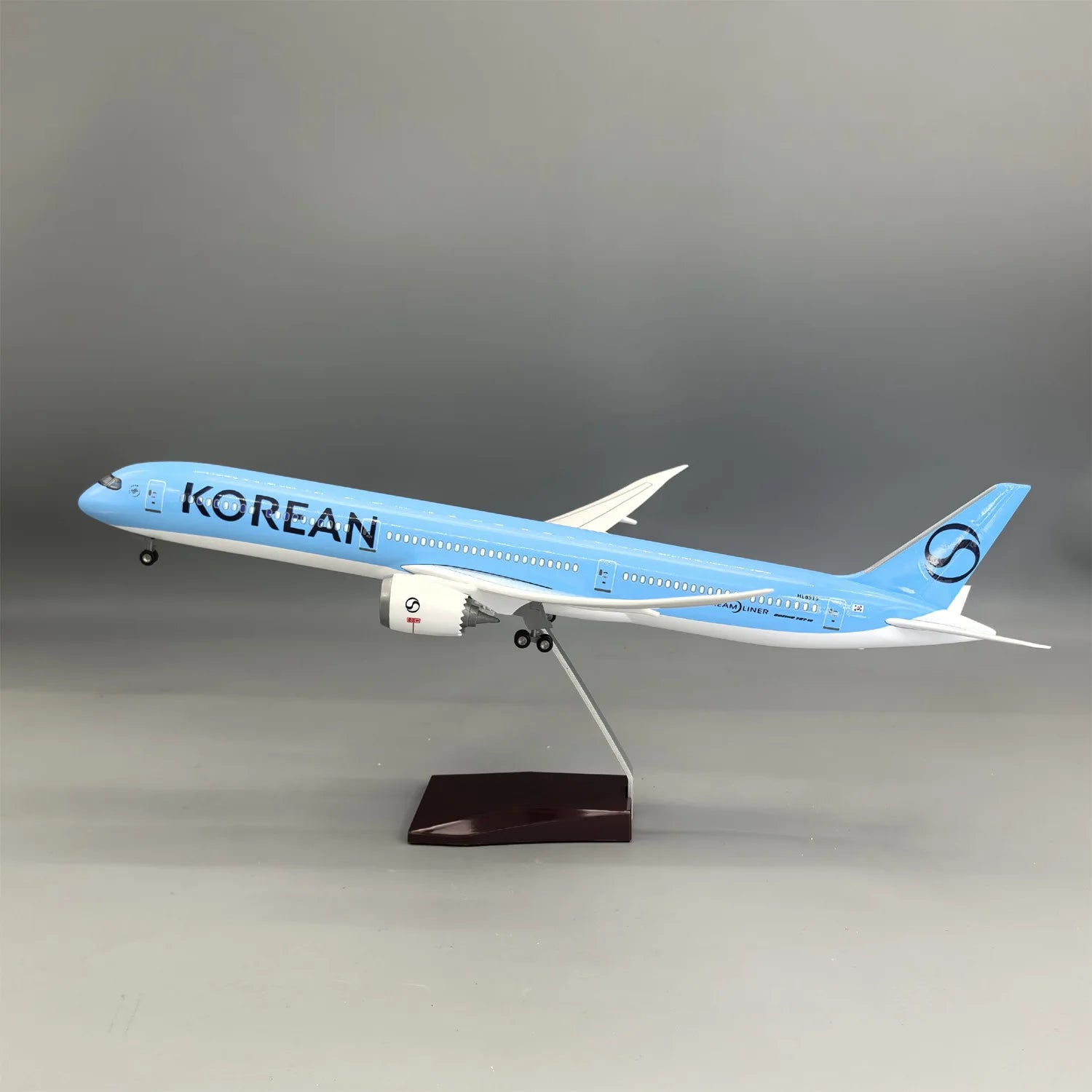 New Korean Air 787-10 Scale Aircraft 43cm Model Airplanes Resin Replica Plane Model With Wheels & Led Light Collected Gift