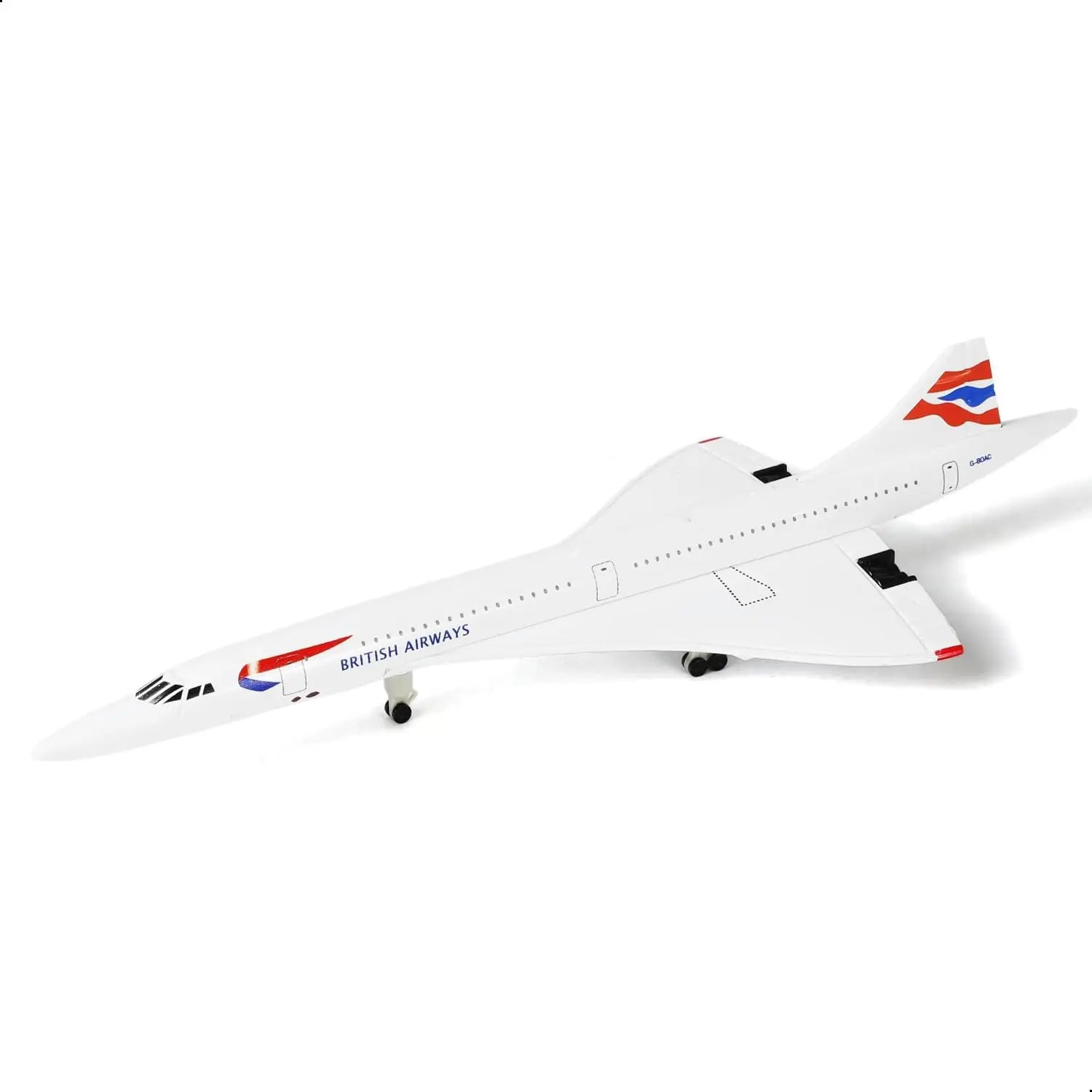1/300 Concorde for British Airways Diecast Metal Airplane Model Toy Kit with Wheels Display Stand for Collections and Displays