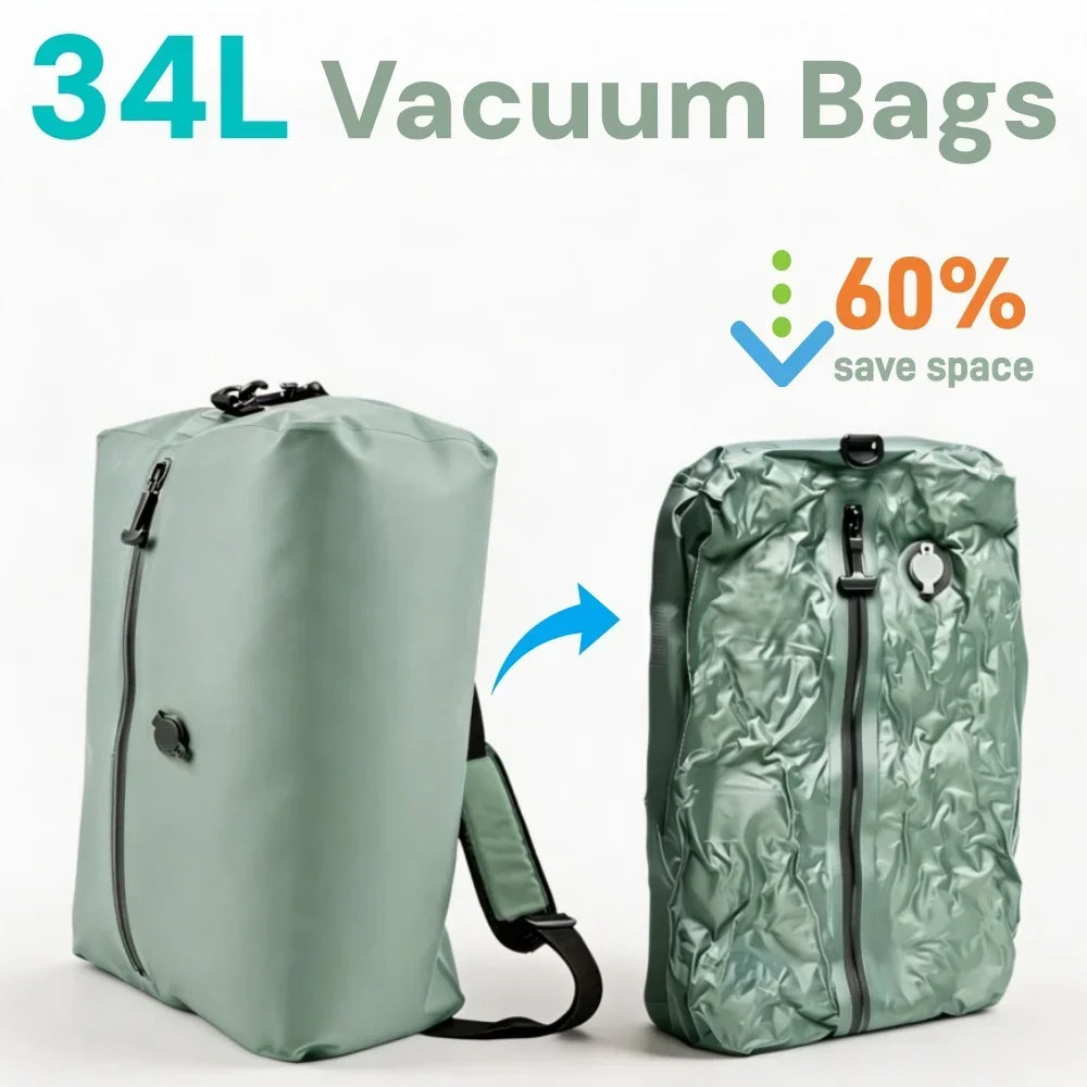Organizers Storage Garment Bags Vacuum Compression Travel Set, USB Electric Pump 1200mAh Reusable Closet Wardrobe Space Saver