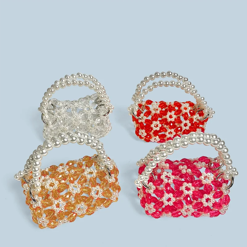 Handmade mini bag 2024 new children's gift dopamine colorful bead bag crossbody red envelope