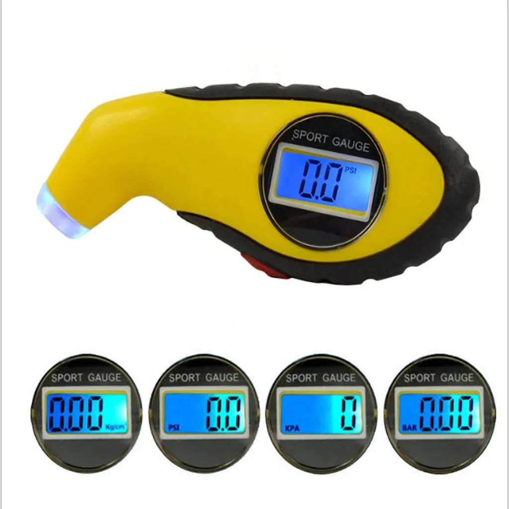Digital LCD Auto Tire PSI Pressure Gauge Presta Schrader Valve Compatible for Car Truck Motorcycle Bike