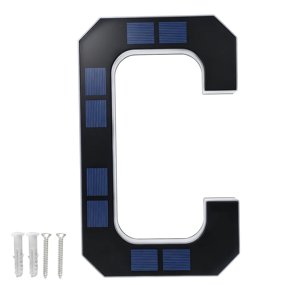 BORUiT Solar LED House Number Light Waterproof Outdoor Address Number Lamp Modern Home Garden Wall Decoration Lighting