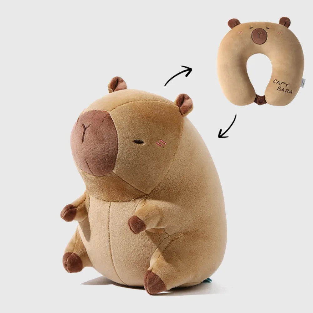 Cartoon U-Shaped Pillow Capybara Neck Pillow Car U-Shaped Neck Support Multifunctional Cervical Pillow