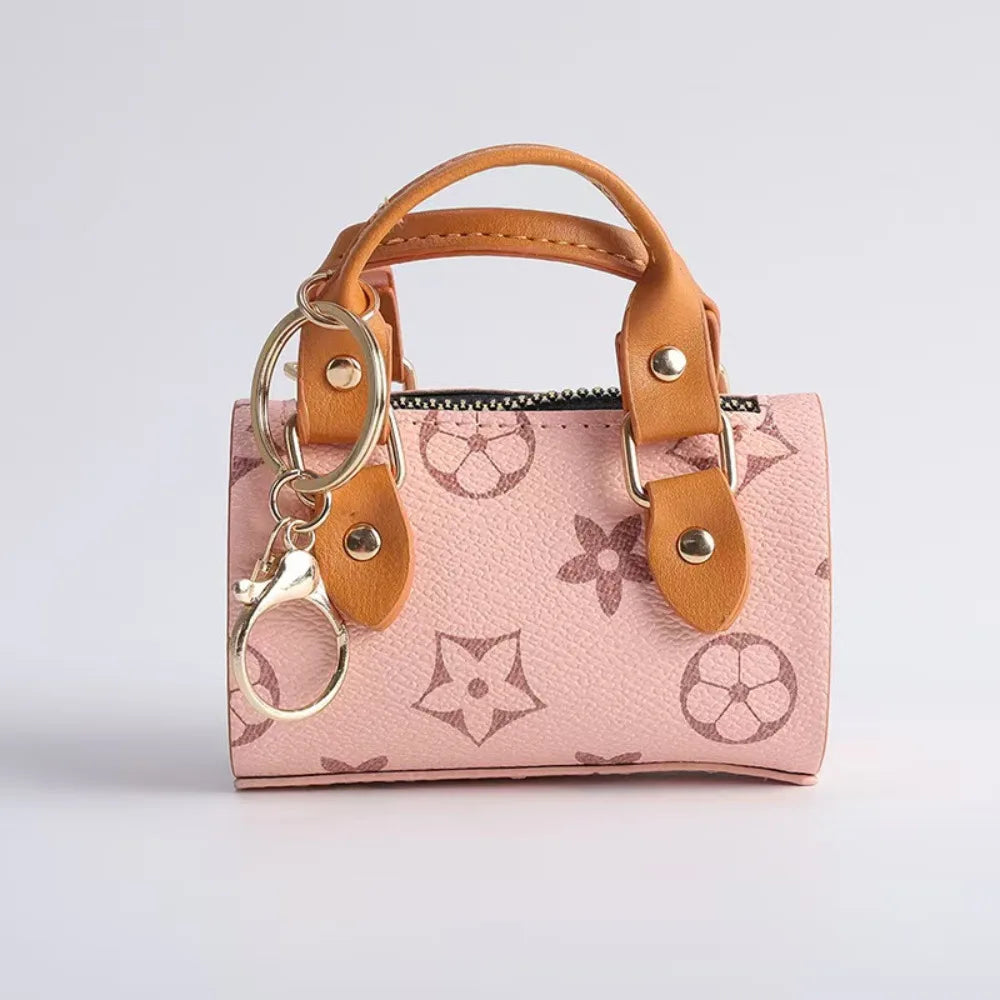 European Cute Mini Personalized Earphone Bag Old Flower Mini Bag French Stick Bag Keychain Pendant Bag Accessories