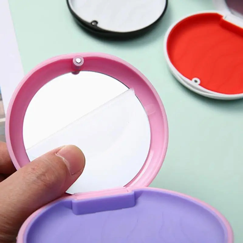 Magnetic Dental Invisible Bracess Retainer Case Magnetic Portable Mouth Guard Denture Storage Box Tooth Case With Mirror Travel