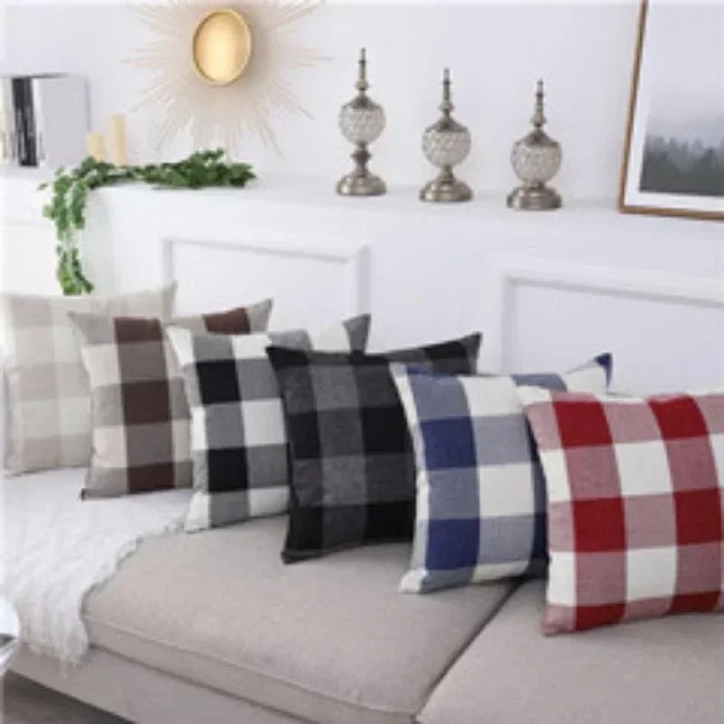 6 Colors Comfortable Sofa Cushion Cover Plaid Pattern Pillow Case Cover European Modern Pillow Cushion Cases  for Home Bed,Sofa