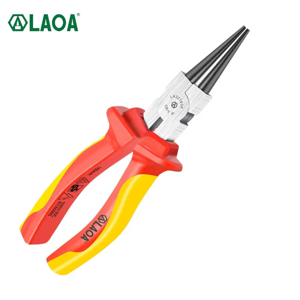 LAOA Curved Needle Nose Pliers Insulated 6/8Inch Stripping Clamping Multifunctional Household Electrician's Tools