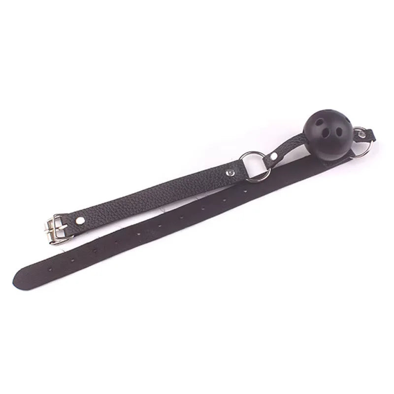 4 Colors Faux Leather Mouth Gag Adjustable Plastic Ball Adult Flirting Fetish Roleplay Game Props Couples BDSM Bondage Sex Toys