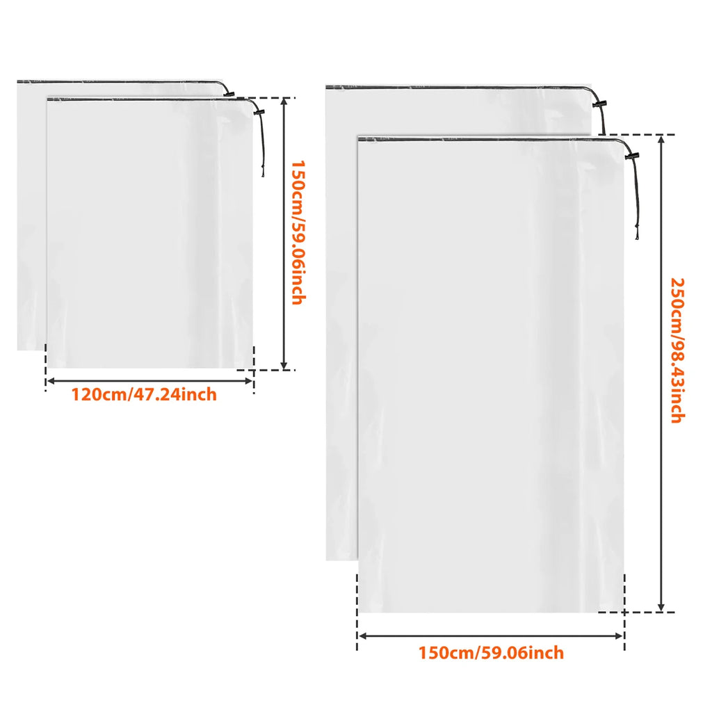 4 Pcs Suitcase Dust Cover Clear Drawstring Luggage Box Storage Bag Suitcase Blanket Quilt Organizer Travel Sleeve Accessory