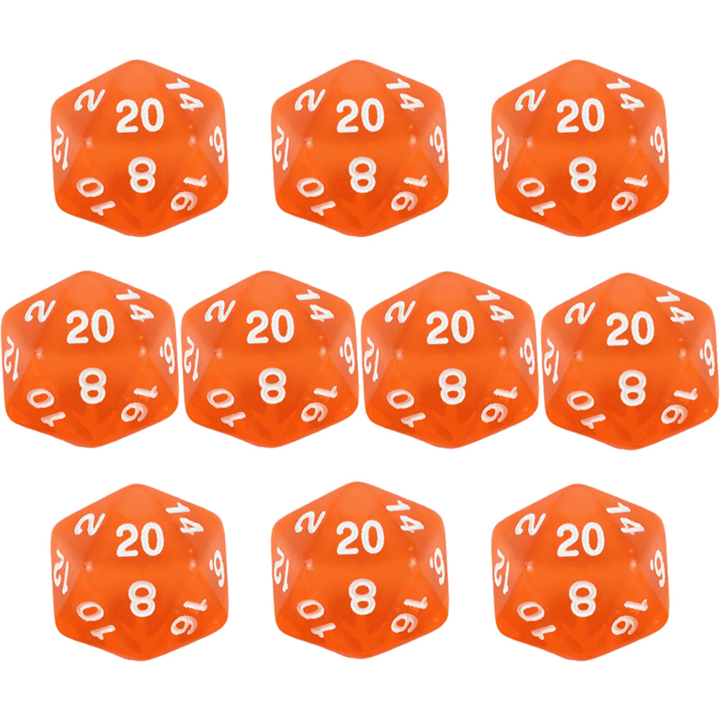 D20 Dice Set 10pcs/set Polyhedral 20 Sided Transparent Dice for Role Playing DND COC Entertainment Board Game