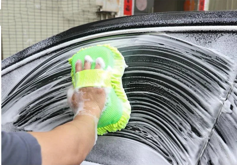 Microfiber Car Washer Sponge Cleaning Car Care Detailing Brushes Washing Towel Auto Gloves Styling Accessories for bmw tesla vw