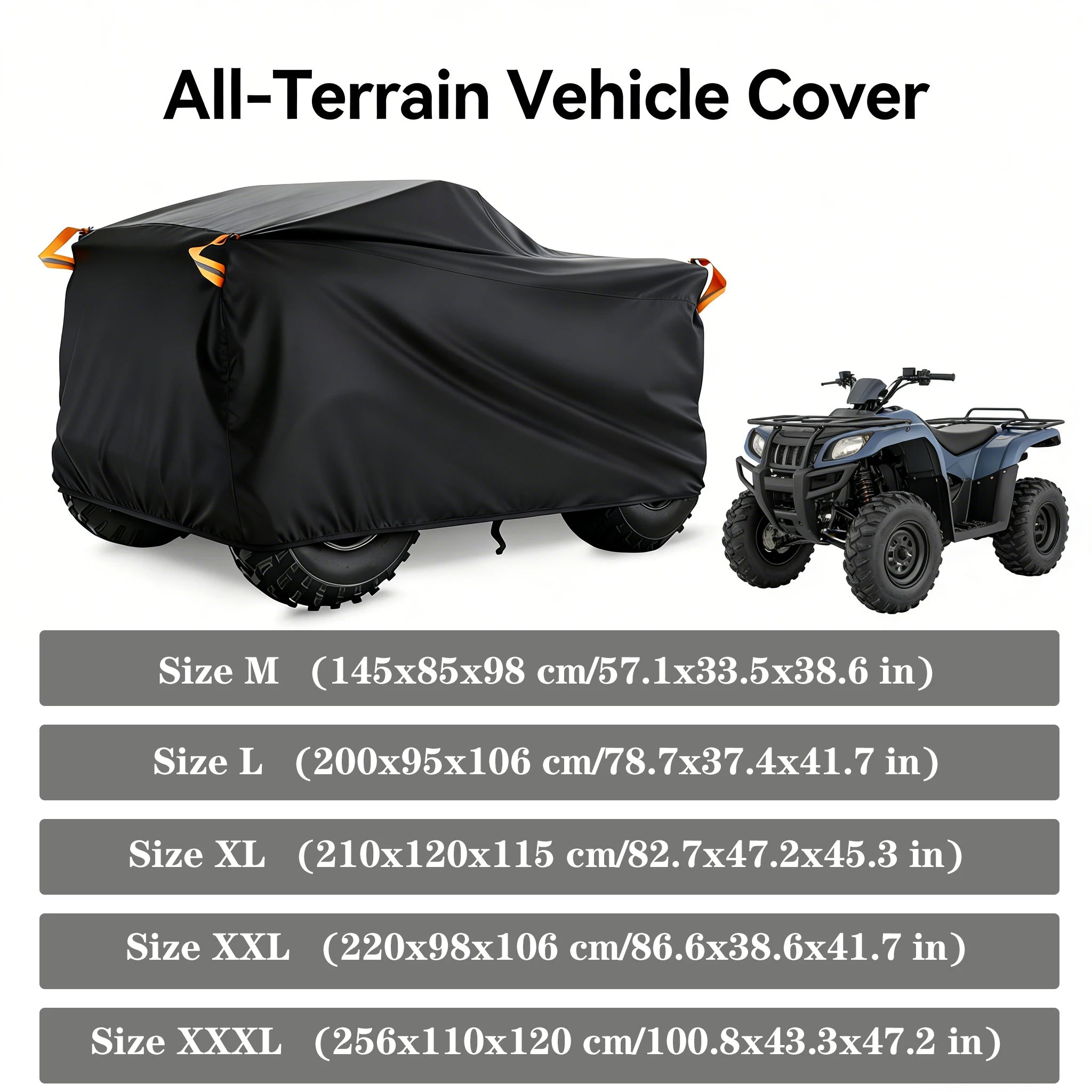 190T Universal Quad Bike ATV Cover Waterproof Dust UV Protector for Motorcycle Scooter Kart Motorbike for Polaris Honda Yamaha
