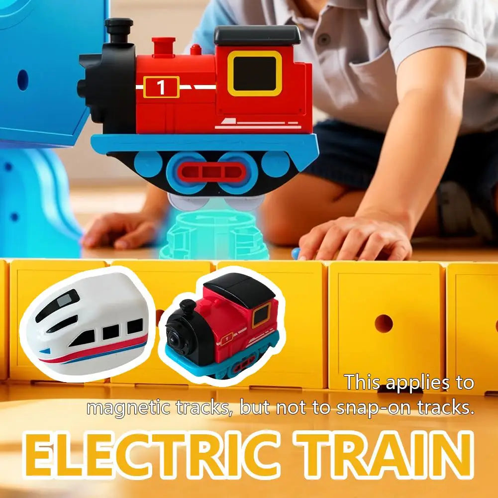 Electric Train Magnetic Train Car Railway Track Accessories Magical Orbital Cube For Kids Educational Train DIY Building Blocks