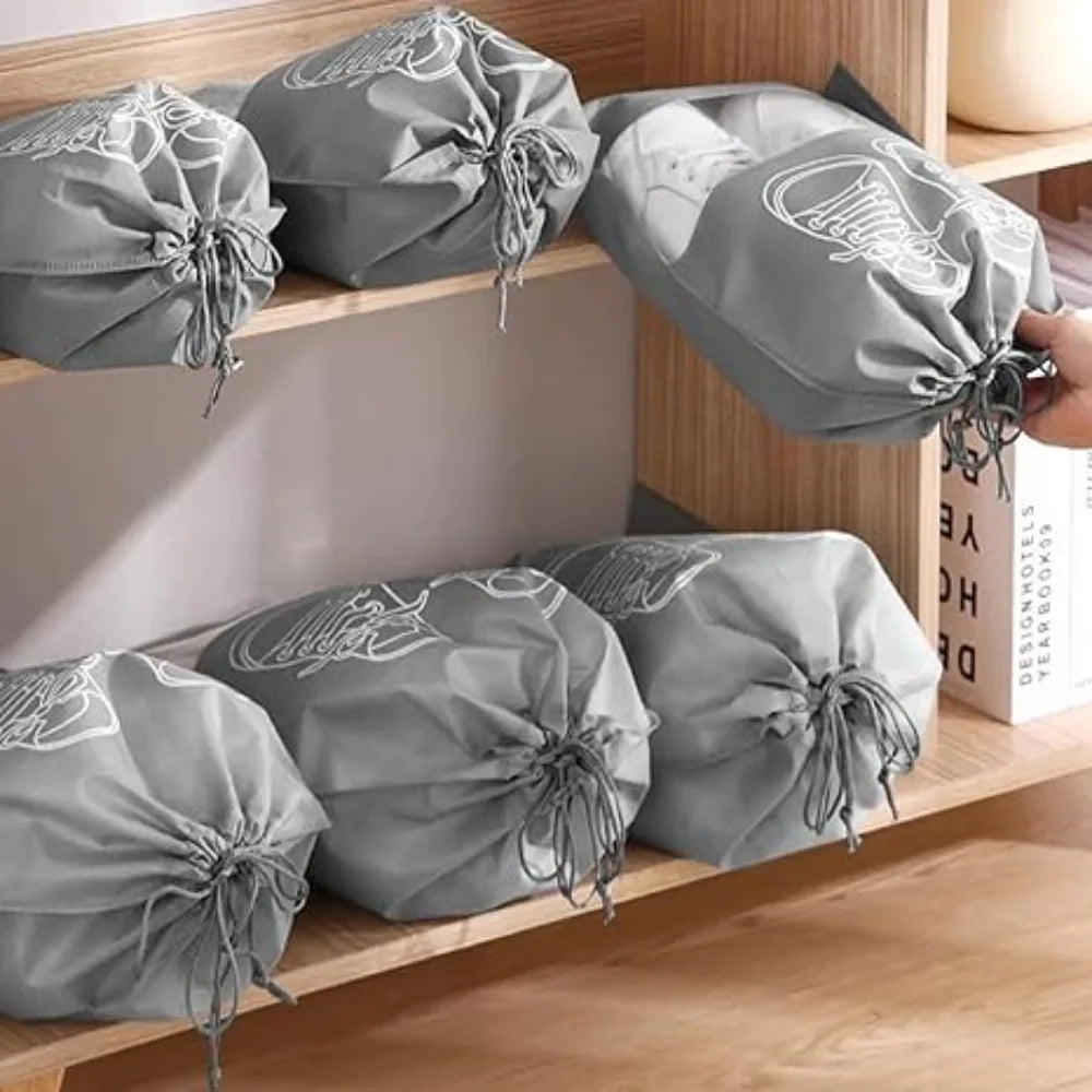 1-50Pcs Shoes Storage Organizer Bags Waterproof Pocket Clothing Classified Hanging Bag Non-Woven Shoe Dust Bags Moistureproof