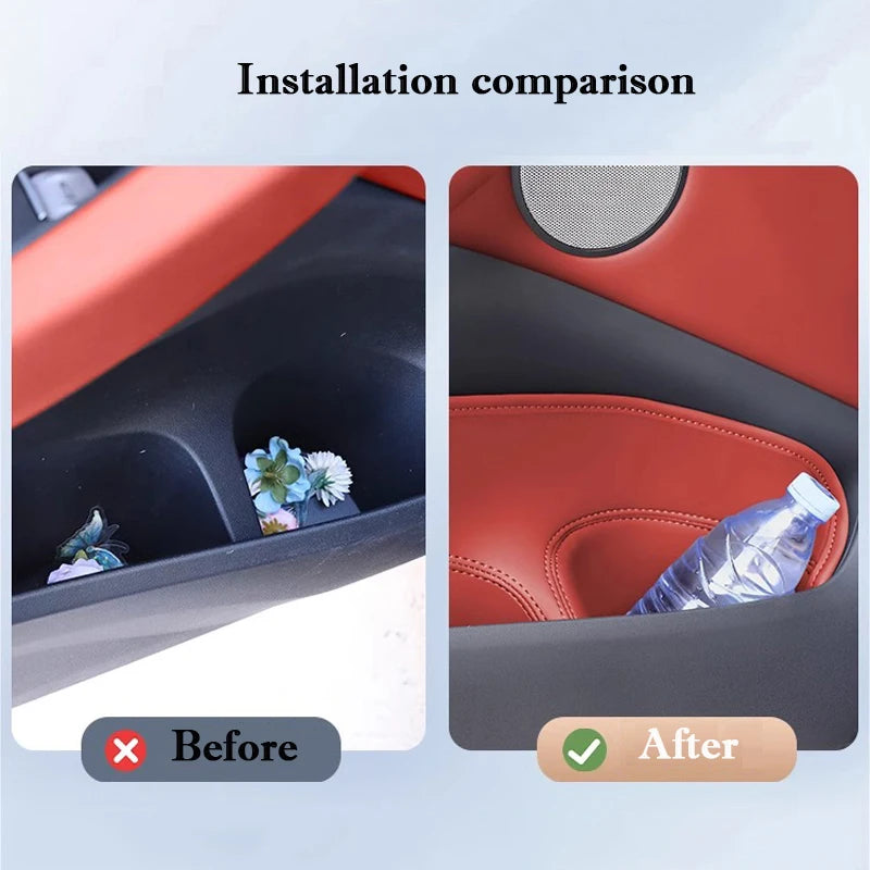 For BMW X3 iX3 2018 - 2025 Car Door Slot Storage Box Leather Protective Pad Cover Glove Box Storage Barrel Interior Accessories