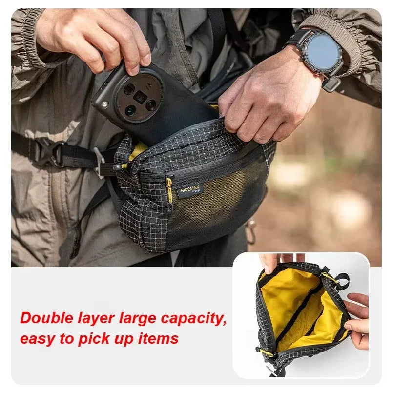 Fiber Waist Pack 1.1L Waterproof UrltraLight Multi Pocket for Cycling Running Hiking Camping Outdoor Sports Accessories
