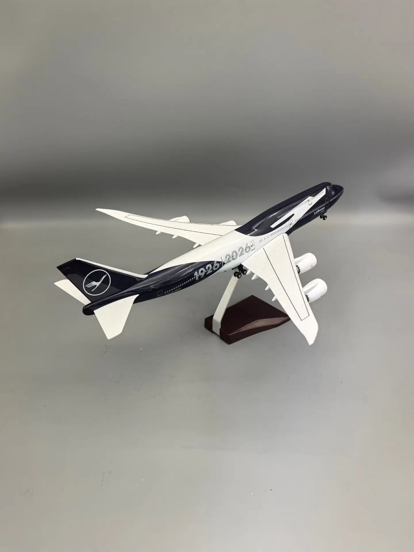 NEW 47CM lufthansa plane model b747 100 Years Collectible Scale Aircraft Resin With Wheels For Collections Displays or Toy Gift