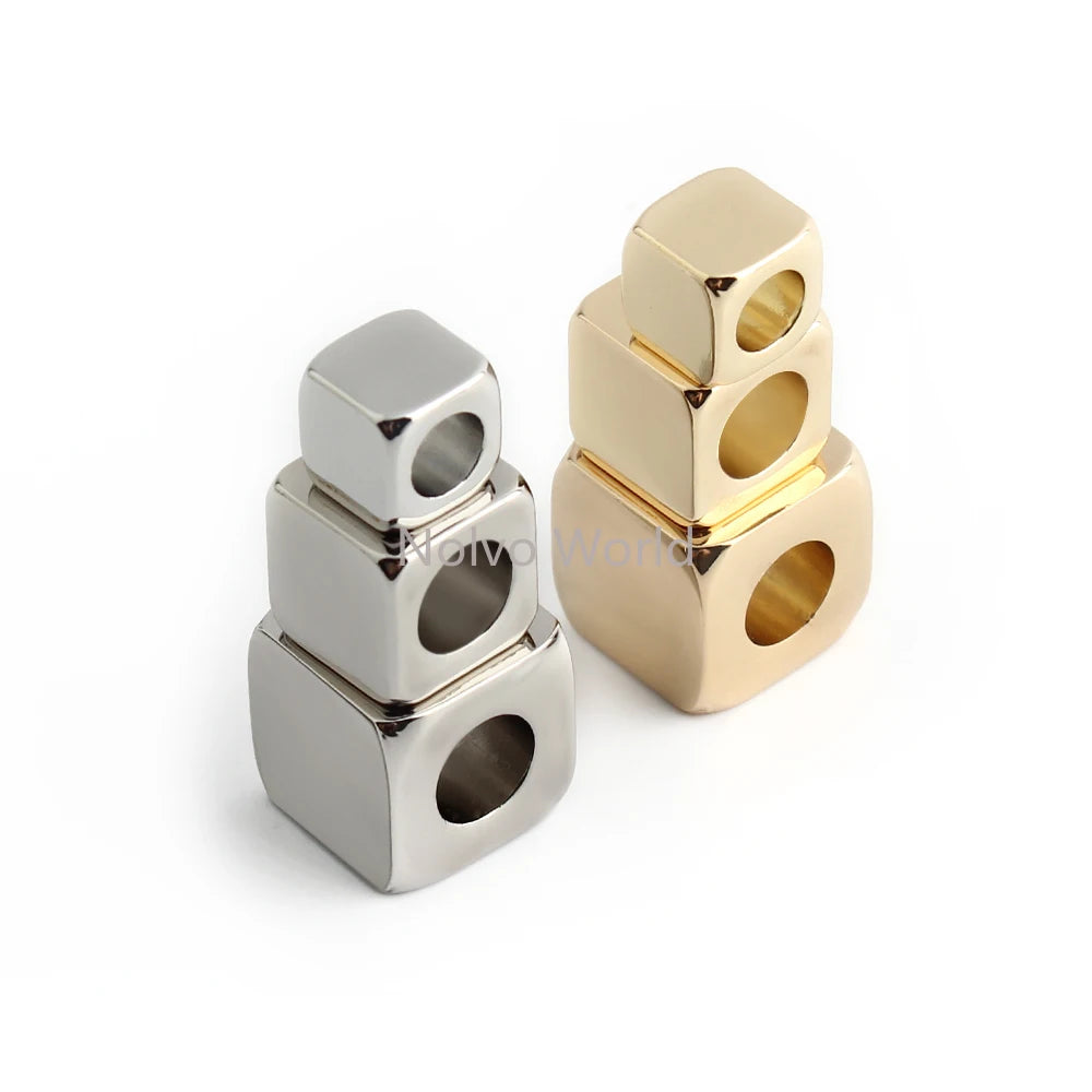 5/50/100PCS 9mm,12mm,15mm Zinc alloy Square Shape Hollow Spacer Beads For DIY Making Bracelet Necklace Chain Gift Decoration