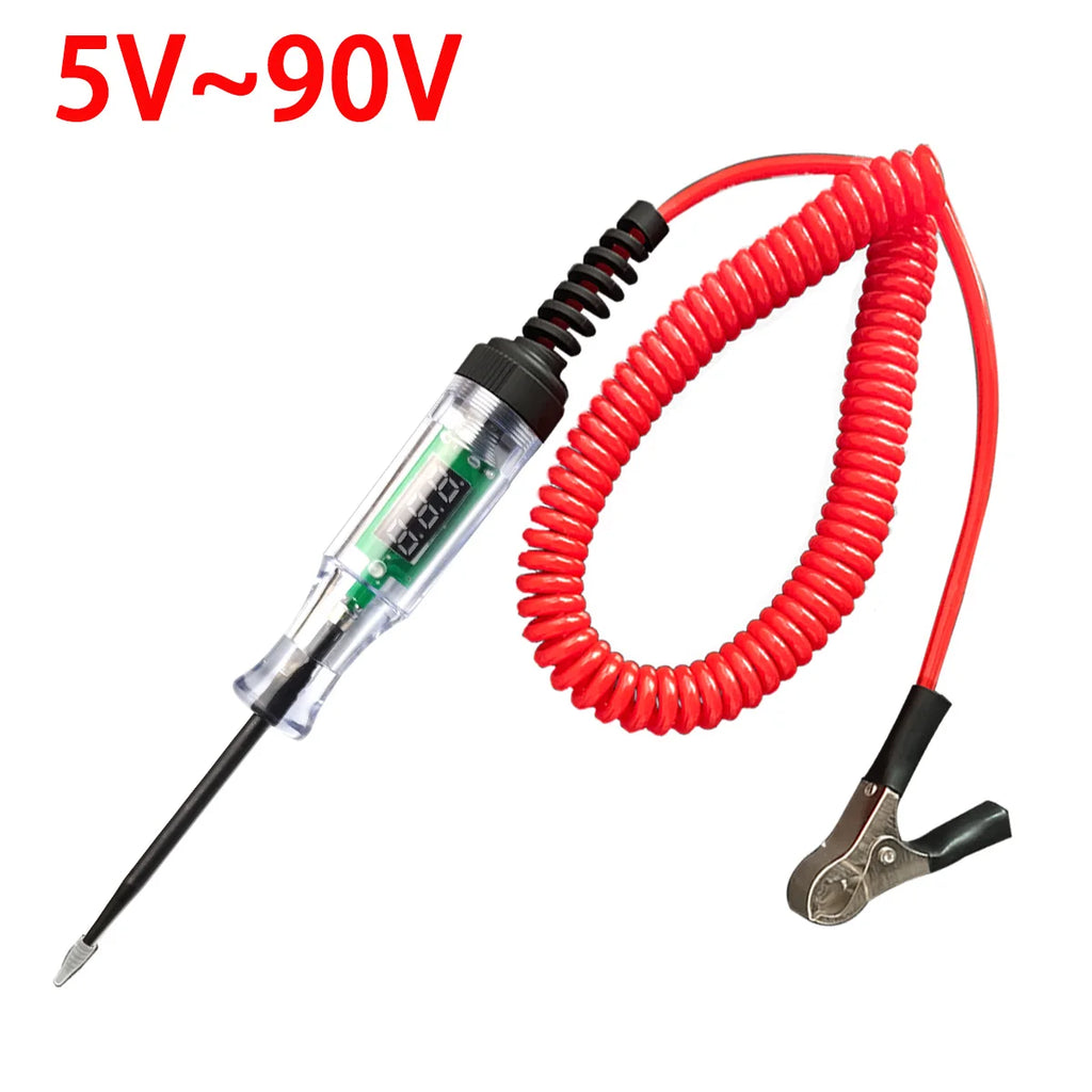 6V-24V 5V-90V Circuit Tester Digital Test Lamp Probe Pen Lamp Automotive Truck Voltage Circuit Test Pen Automotive Repair Tool