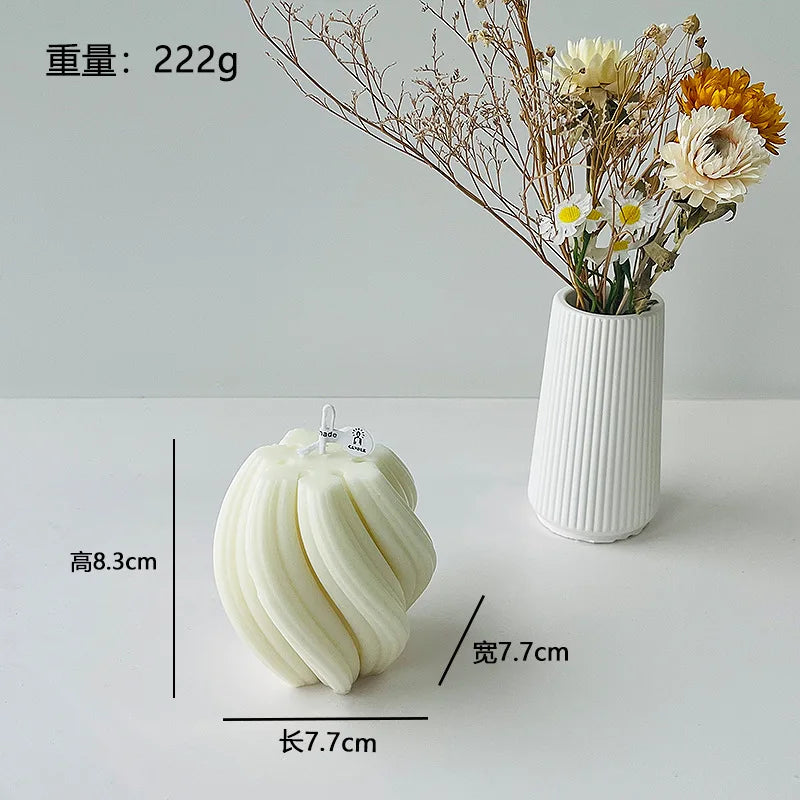 Nordic Minimalist White Scented Candle Atmosphere Home Decor Wedding Arrangement Cylinder Geometric Shape Fragrance Candle