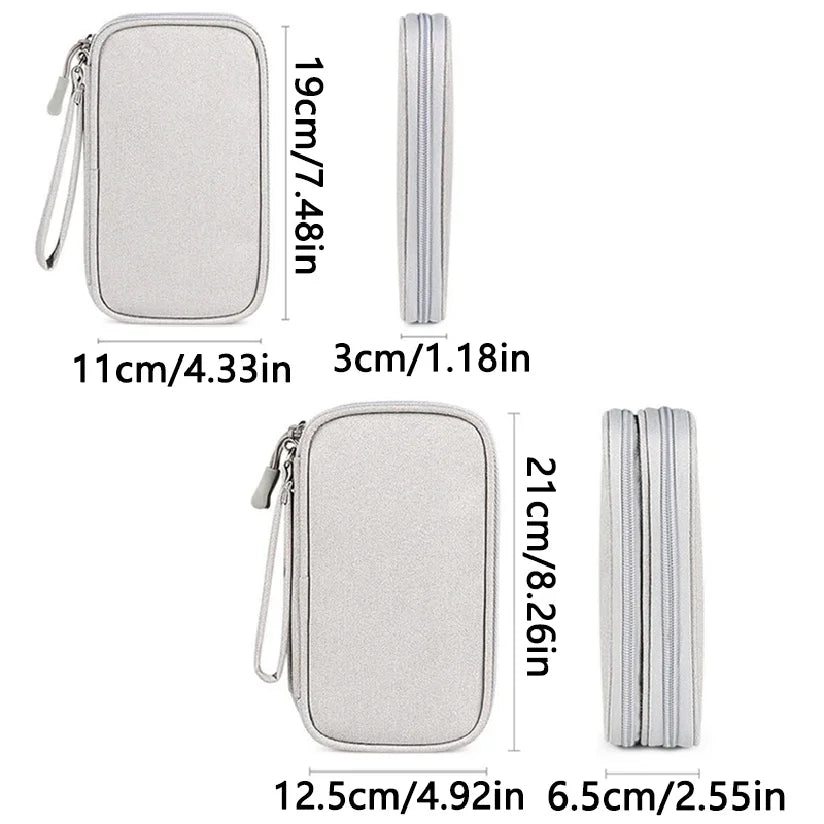 1 New Data Cable storage Bag Travel Storage Bag Portable Waterproof Double-layer Storage Bag Wire Storage Box