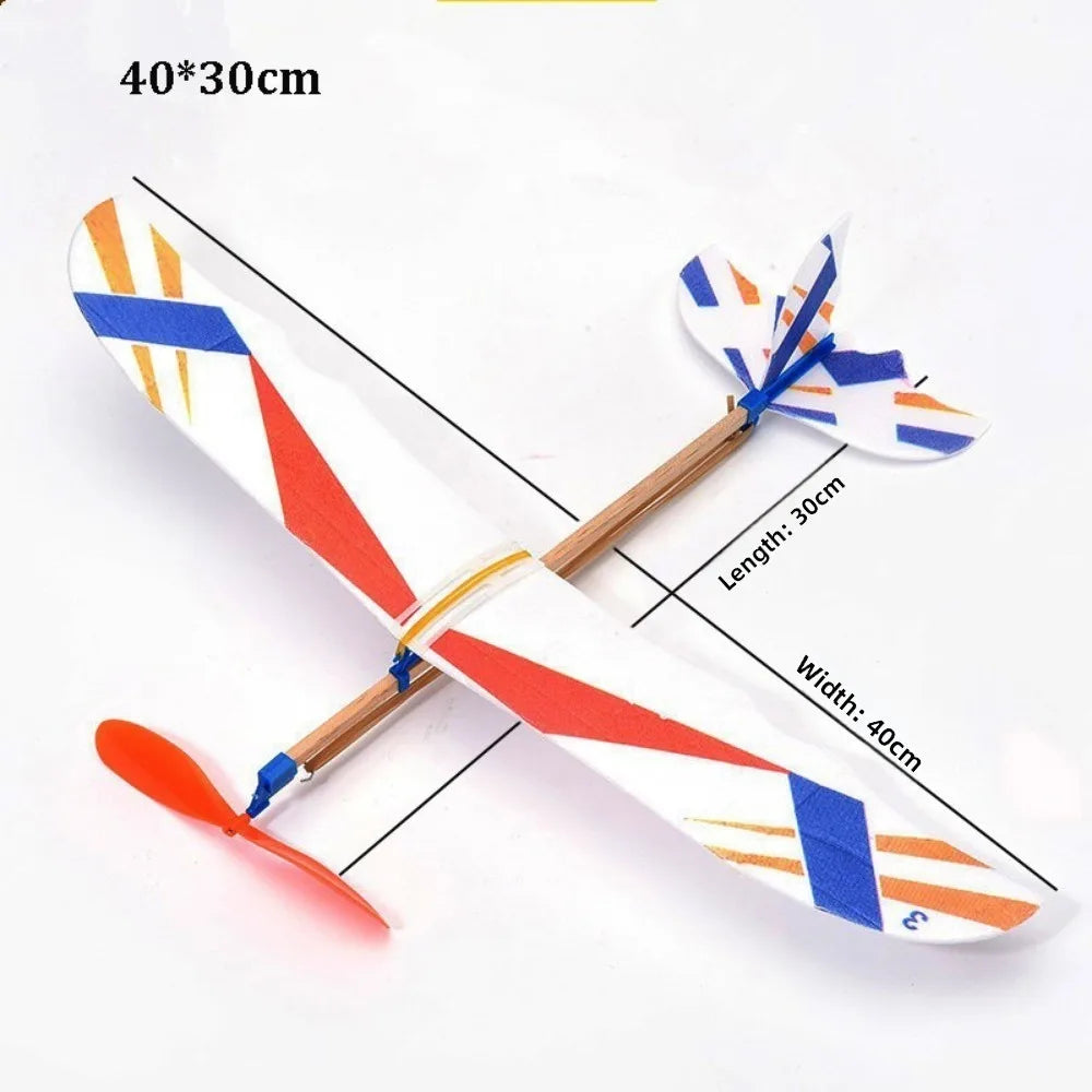 Ligthweight Airplane Glider Toy Model Popular Multistyles Rubber Band Powered Helicopter DIY Assemble Airplanes Toy