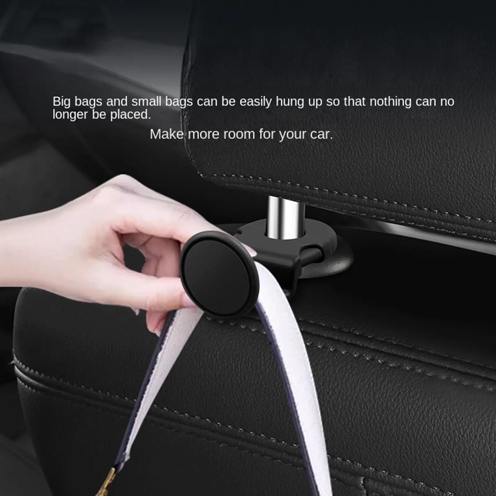 Headrest Hooks for Car, Anti Slip Universal Folding Hanger Holder for Travel Road Trip Commute Business Outdoor Camping Picnic