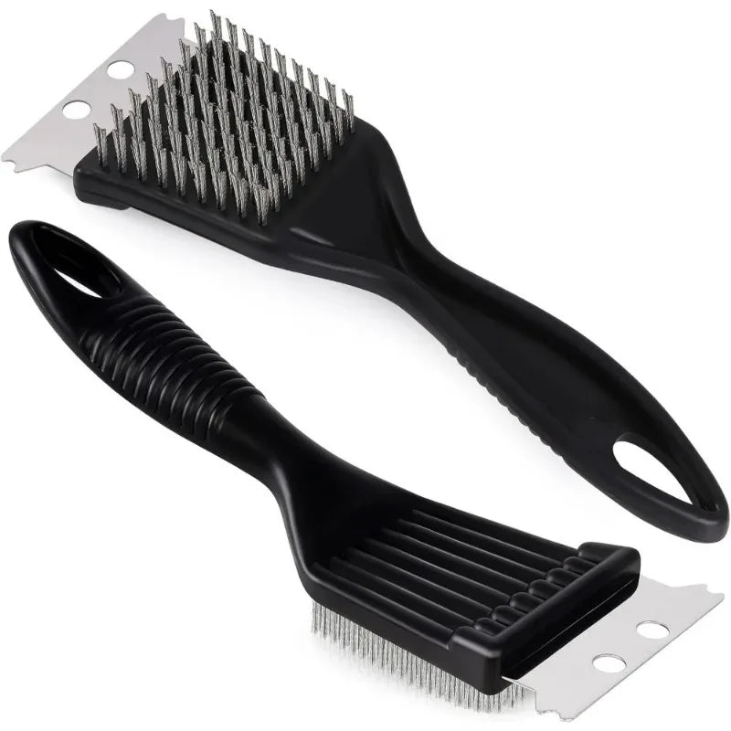 8-Inch Heavy-Duty Stainless Steel Grill Brush - Extra Strong Wire Cleaning Brush for Outdoor & Home Cooking Tools