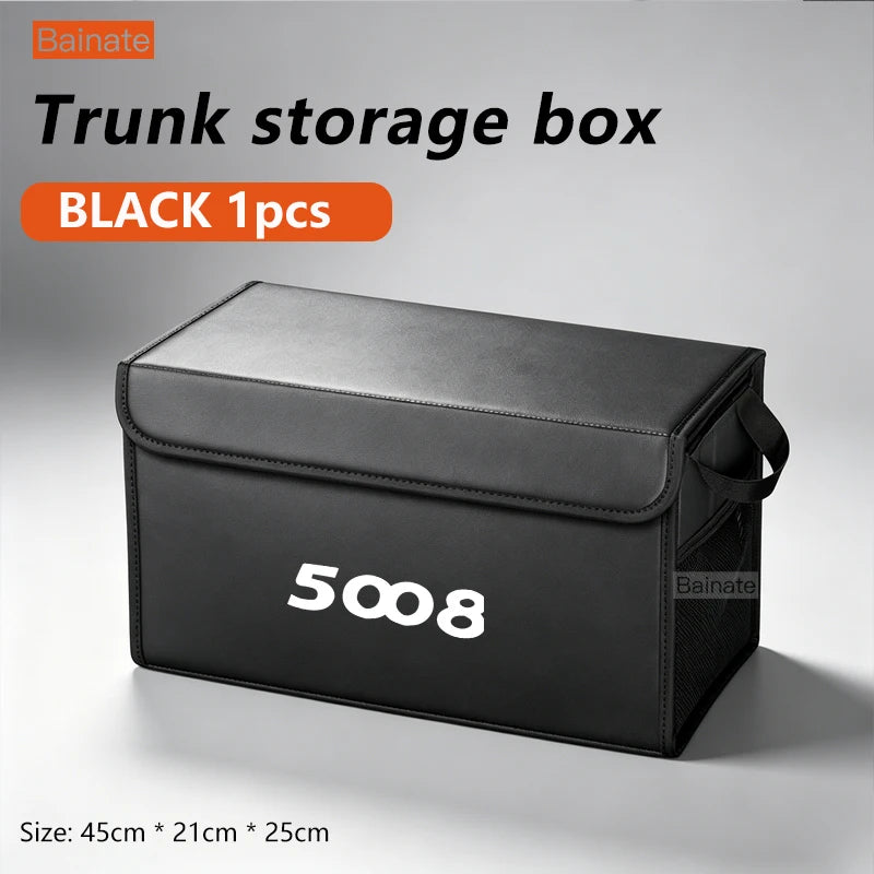 Car Trunk Foldable Storage Box For Peugeot 5008 2016-2025 Multi-Functional Folding Storage Bag Auto Interior Storage Accessories