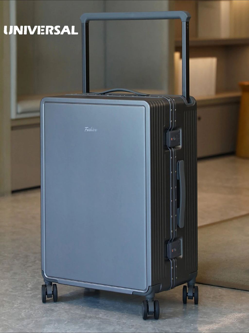 2026 new high-end wide pull rod luggage, aluminum frame travel suitcase, sturdy large capacity boarding case