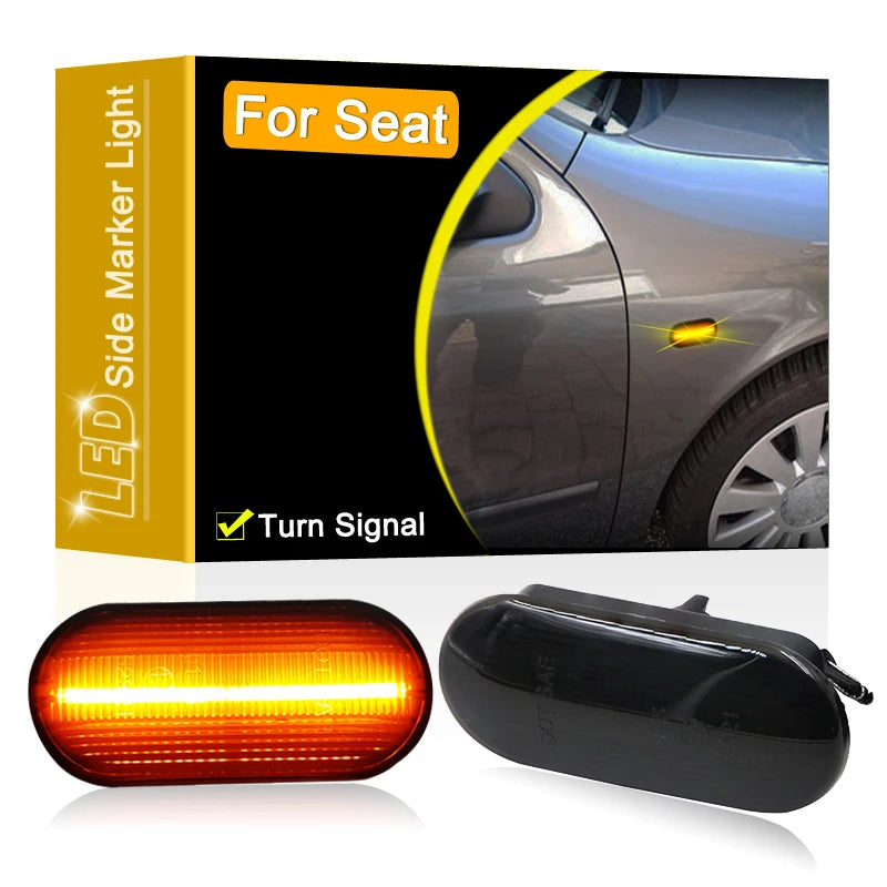 Smoked Lens Waterproof LED Side Fender Marker Lamp Turn Signal Light For Seat Alhambra Arosa Cordoba/Vario Ibiza/ST/6J Leon Mii