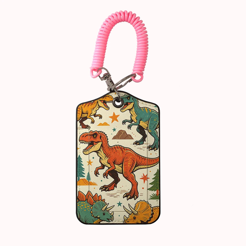 HOT AnimalsDinosaur Team Leather Business Luggage Tag Suitcase Address Label Luggage Boarding Case Label Name ID Address Clip
