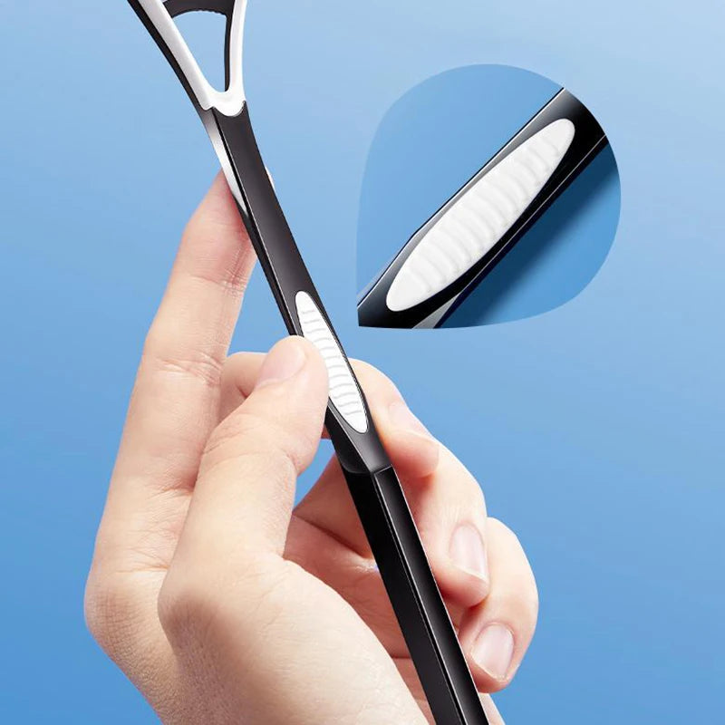 △ Dual Uses Tongue Scraper Cleaners Reusable Oral Health Cleaning Brush Hygiene Care Toothbrush Mouth Fresh Breath Scraping